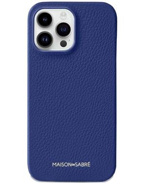 Maison De Sabre Iphone 15 Pro Leather Case - Blue