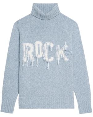 Zadig & Voltaire Maglione Mora A Collo Alto - Blu