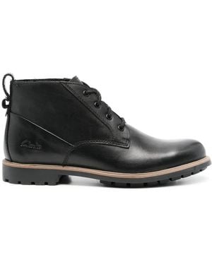 Clarks Westcombe Leather Ankle Boots - Black