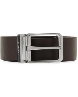 Burberry Reversible Leather Enamel Logo Belt - White
