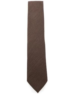 ZEGNA Micro-Pattern Tie - Brown
