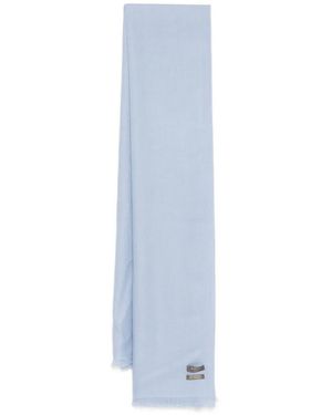 N.Peal Cashmere Châle À Franges - Bleu