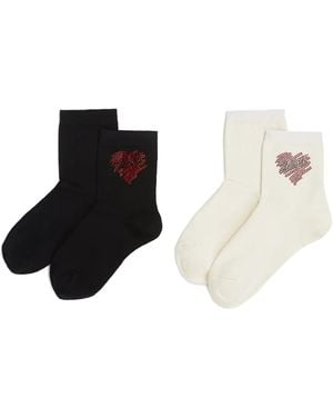 Karl Lagerfeld Set Di 2 Paia Di Calzini K/Heart - Nero