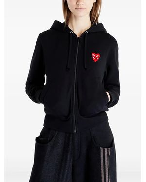 COMME DES GARÇONS PLAY Double Heart Zip Hoodie - Black