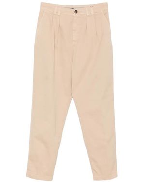 Canali Pleated Cotton Trousers - Natural