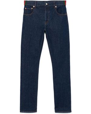 Gucci Vaqueros Con Tribanda Web - Azul