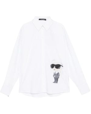 KARL LAGERFELD Ikon Aquarelle Shirt - White