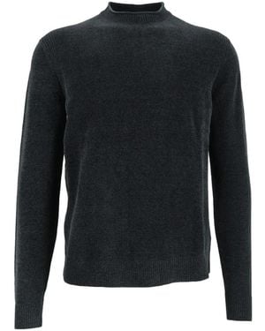 Rrd Velvet-Effect Crew-Neck Sweater - Blue