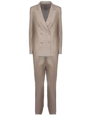 Tagliatore Double-Breasted Buttoned Suit - Natural