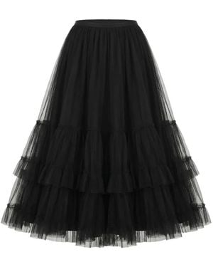 Valentino Garavani Layered-Tulle Maxi Skirt - Black