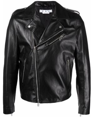 Off-White c/o Virgil Abloh Diag-Print Biker Jacket - Black