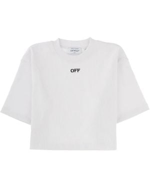 Off-White c/o Virgil Abloh Cropped Ribbed Top - White