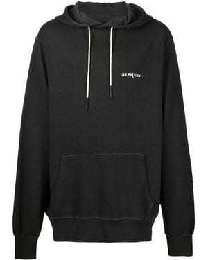 ISO.POETISM Logo-Print Pullover Hoodie - Black