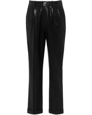 Maison Margiela Coated Pleated Trousers - Black