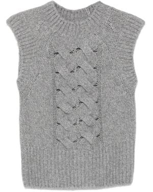 Lorena Antoniazzi Cable-Knit Sleeveless Vest - Grey
