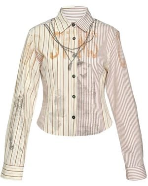 ANDERSSON BELL Trompe-L'Oeil Chain-Embellished Shirt - White