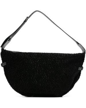 La Milanesa Schultertasche Mit Texturierter Schnalle - Schwarz