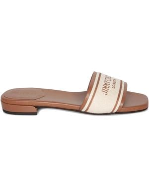 Jimmy Choo Sandales À Bride Logo - Pink