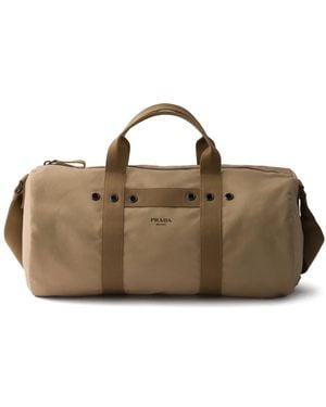 Prada Canvas Duffel Bag - Brown