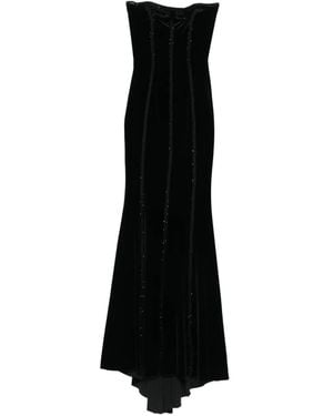 Nissa Verziertes Maxikleid - Schwarz