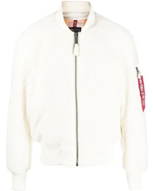 Alpha Industries Faux-Shearling Bomber-Jacket - White