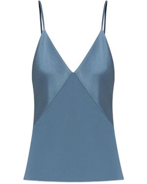 forte_forte Satin-Panelled Top - Blue