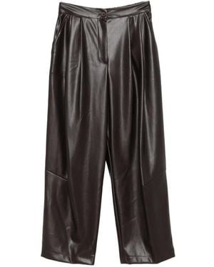 Dixie Hose Aus Faux-Leder Mit Falten - Grau