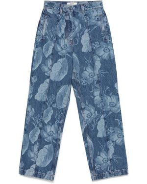 Fendi Jean À Imprimé Graphique - Bleu