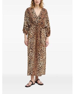 Lola Casademunt Leopard-Print Sequin-Embellished Maxi Dress - Natural