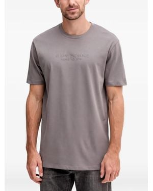 ARMANI EXCHANGE Logo-Embossed Short-Sleeve T-Shirt - Grey
