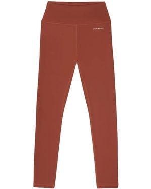Sporty & Rich Logo-Print High-Waisted Leggings - Red