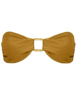 Lenny Niemeyer Ring-Detail Bandeau Bikini Top - Brown