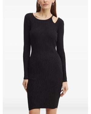 Guess Geripptes Midikleid Mit Cut-Outs - Schwarz