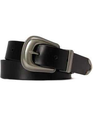 Polo Ralph Lauren Engraved Western Leather Belt - Black