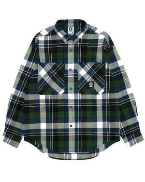 Aape By A Bathing Ape Hooded Plaid Shirt - Green