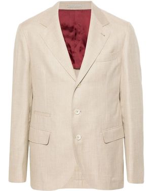 Brunello Cucinelli メランジ シングルジャケット - ナチュラル
