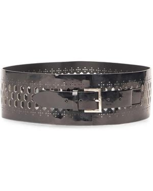 Alberta Ferretti Perforated Belt - Grey