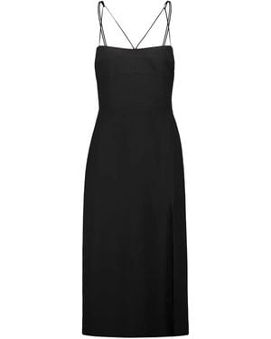 DR. HOPE Horizontal Cuts Braided Straps Dress - Black