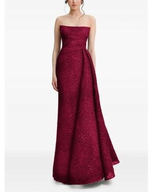 Gemy Maalouf Strapless Draped Maxi Dress - Red