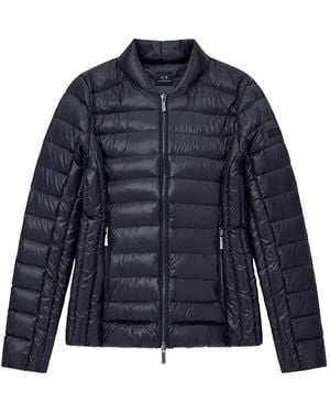 ARMANI EXCHANGE Quilted Packable Puffer Jacket - Blue