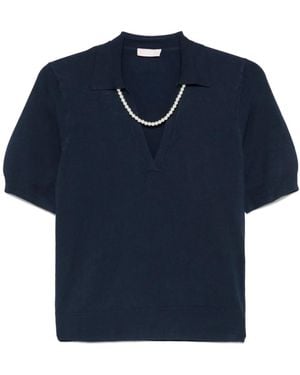 Liu Jo Logo-Embellished Polo Top - Blue