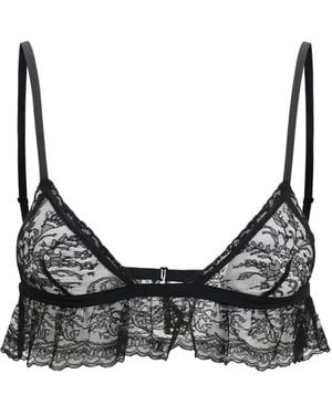 Dolce & Gabbana Lace Ruffled Bra - Gray