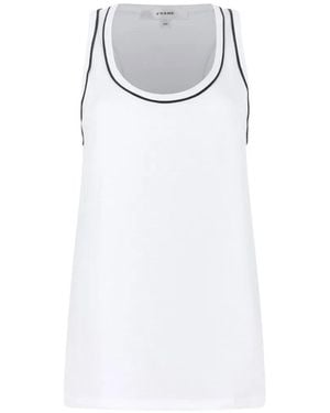 FRAME Contrast-Trim Tank Top - White