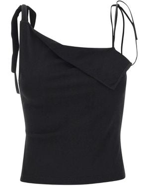 a. roege hove Trine One-Shoulder-Tanktop mit Schleifenverschluss - Schwarz