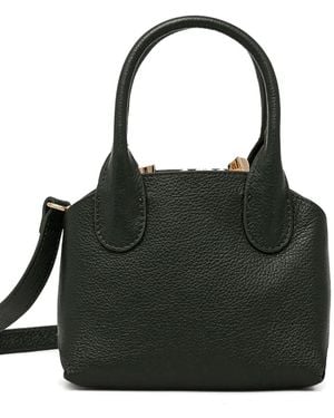 Silvian Heach X New Martina The Railway Grainy-Leather Tote Bag - Black