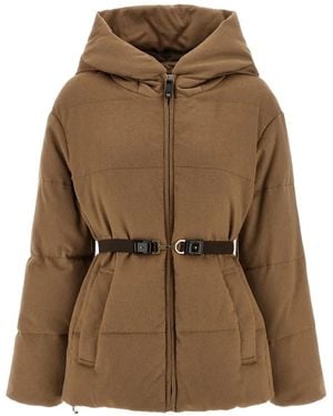 Max Mara Corona フーデッド シングルコート - ブラウン