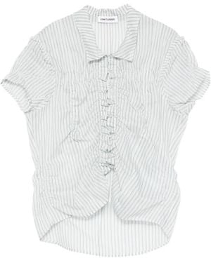 Low Classic Striped Ruffled Shirt - White
