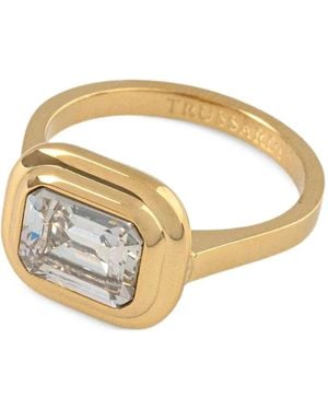 Trussardi Crystal-Embellished Ring - Metallic