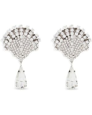 Alessandra Rich Orecchini Con Cristalli - Bianco