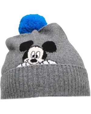 Chinti & Parker Mickey Mouse Intarsia-Knit Pompom Beanie Hat - Blue